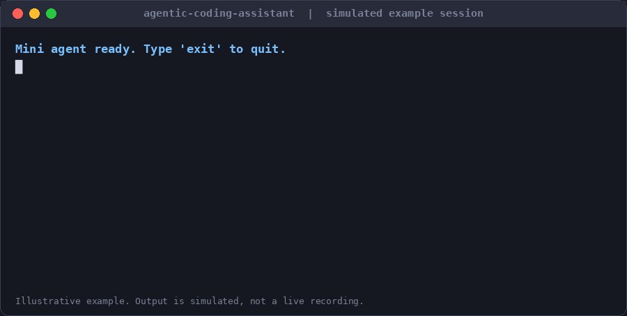 Animated example of the agent building a Tic Tac Toe game in the terminal